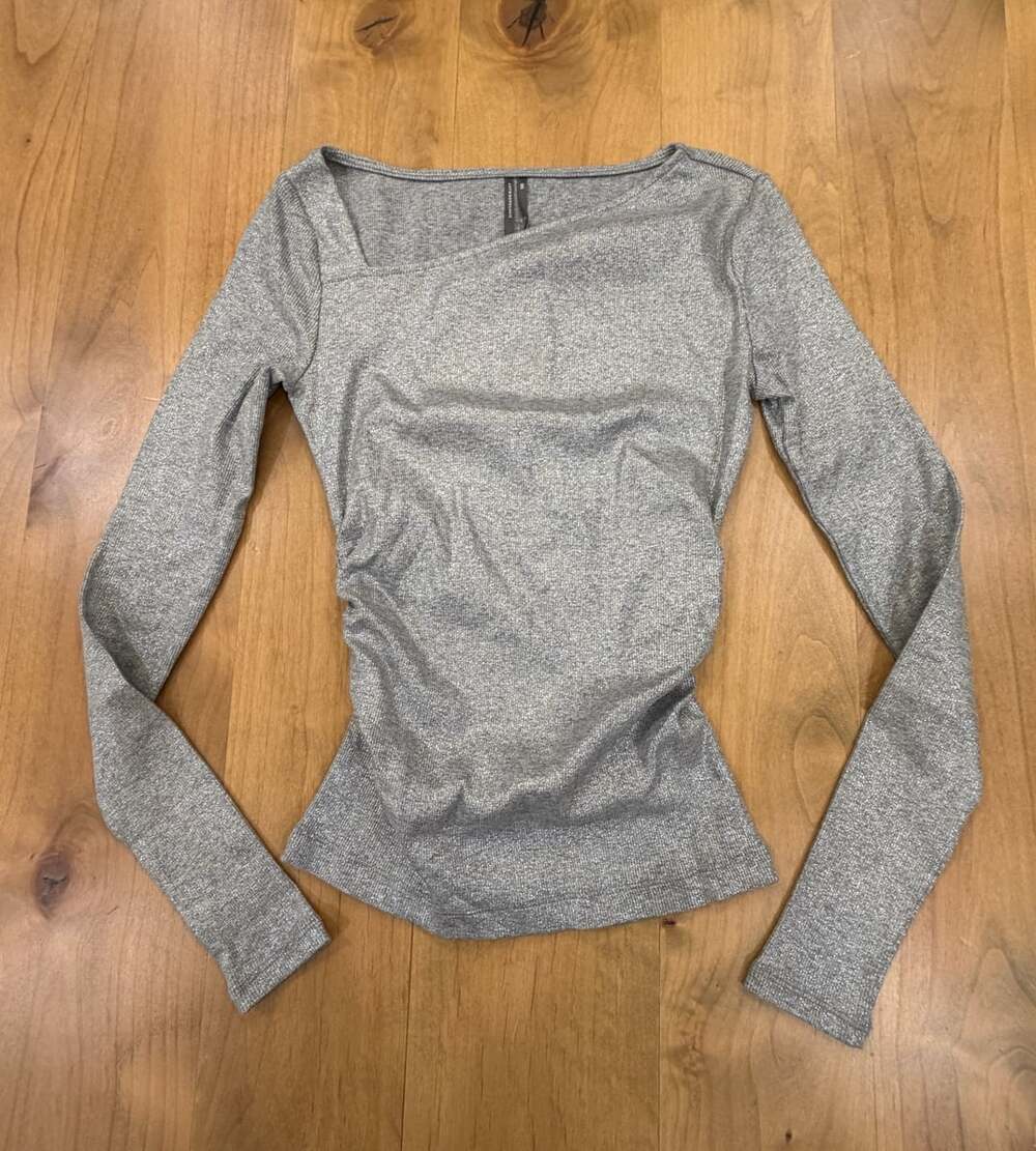 Anthropologie Draped Asymmetric Long-Sleeve Top Size XXS NWT
